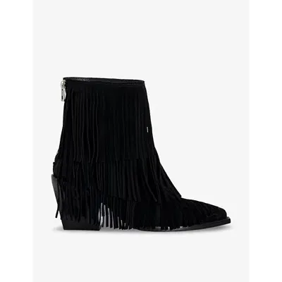 Zadig & Voltaire Cara 70mm Suede Boots In Noir