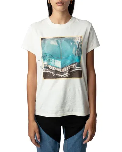 Zadig & Voltaire Zoe Photograph-print Cotton T-shirt In Lin