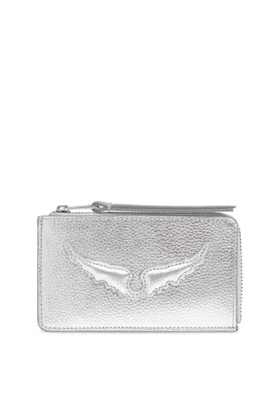 Zadig & Voltaire Zv Card Holder In Silver