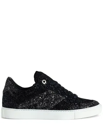 Zadig & Voltaire Zv1747 La Flash Low-top Sneakers In Black