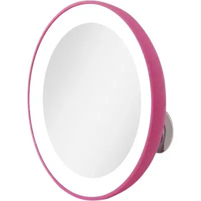 Zadro Lighted Compact Mirror With 10x Magnification & Suction Cup In Pink