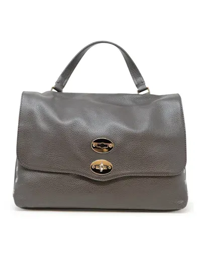 Zanellato Dolce Amaro Leather Postina Daily Giorno Medium In Grey