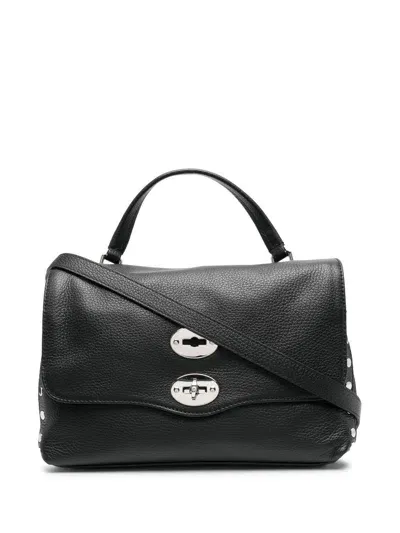 Zanellato Leather Twist-lock Bag In Schwarz