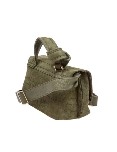 Zanellato Postman Bag In Nubuck That Can Be Carried By Hand, Over The Shoulder Or Across The Body In Green