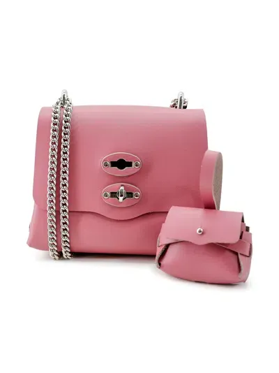 Zanellato Studded Shoulder Bag In Pink