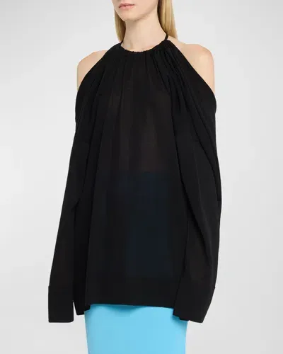 Zankov Sandrine Oversized Drawstring Tunic Pullover In Black