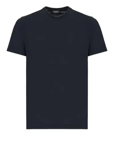 Zanone Blue Cotton T-shirt