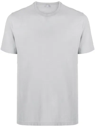 Zanone Crew-neck Cotton T-shirt In Grau