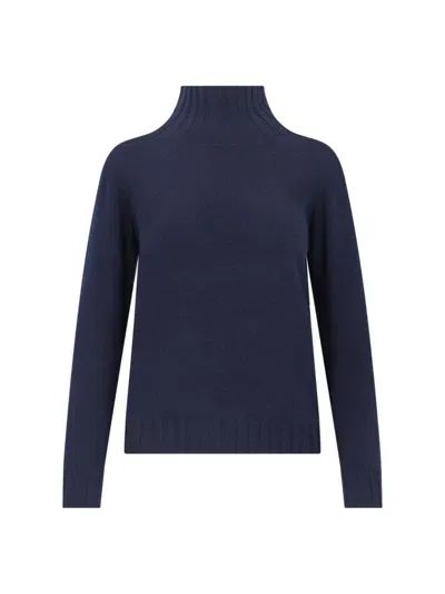 Zanone High Neck Sweater In Blue