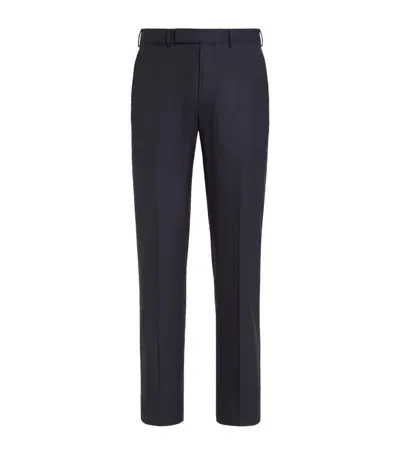 Zegna Pantalon En Laine 15milmil15 Bleu Marine In Navy Blue