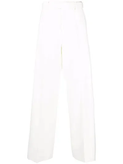 Zegna Belted Waist Trousers In White