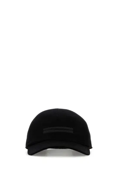 Zegna Black Cashmere Baseball Cap