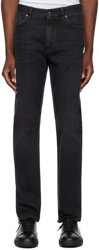 Zegna Black Stone-washed Stretch Cotton Roccia Jeans In 002 Blk