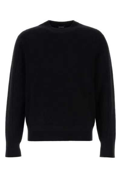 Zegna Black Wool Blend Sweater