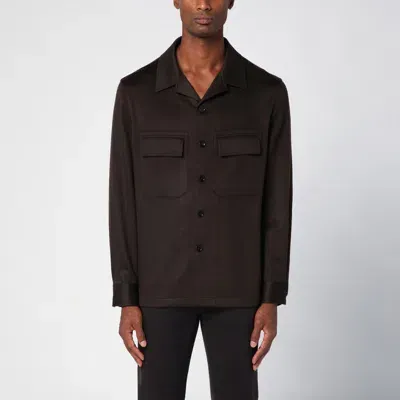 Zegna Brown Cashmere Shirt