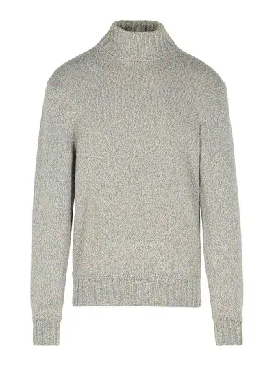 Zegna Brown Cashmere Turtleneck Sweater In Marrón