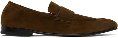 Zegna Brown Suede L'asola Loafers