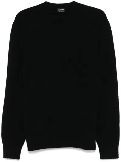 Zegna Cashmere Sweater In Black