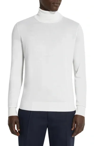 Zegna Cashseta Cashmere And Silk Turtleneck Top In Nat Sld