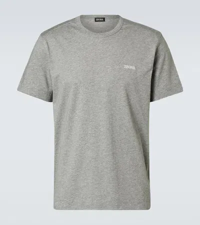 Zegna Pure Cotton T-shirt In Grey