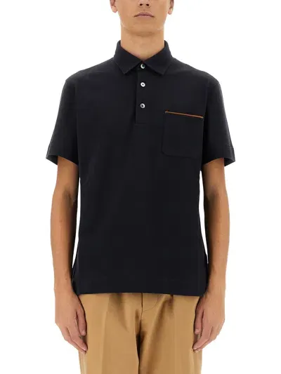 Zegna Cotton Polo In Blue