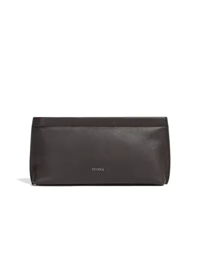 Zegna Dark Brown Secondskin Clutch