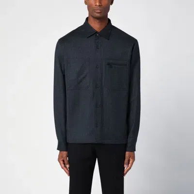 Zegna Dark Grey Wool Shirt