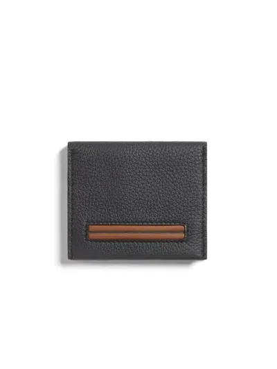 Zegna Foldable Card Case In Burgundy