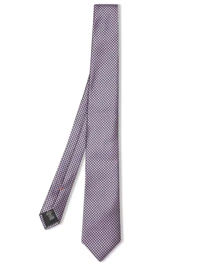 Zegna Geometric Pink/blue Silk Tie