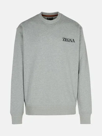 Zegna Gray Cotton Sweatshirt In Grey