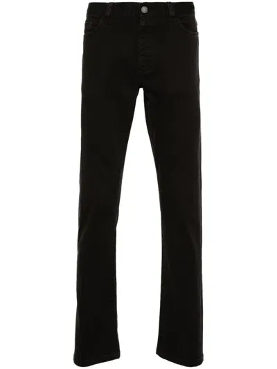 Zegna Logo-appliqué Jeans In Black