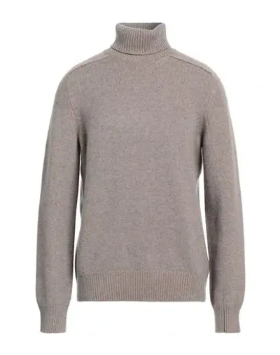 Zegna Man Turtleneck Camel Size 44 Cashmere In Beige