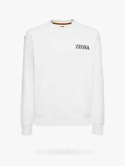 Zegna Man Sweatshirt White Size 44 Cotton