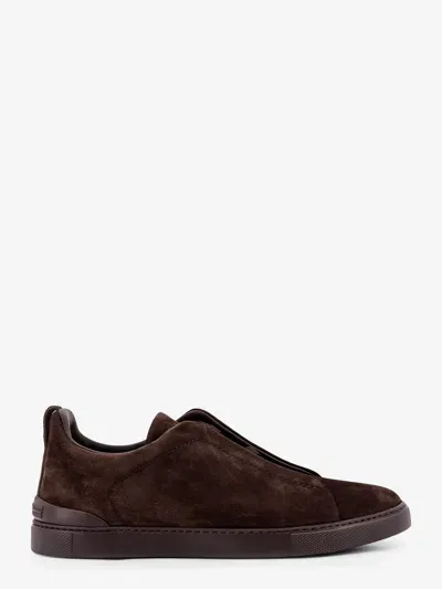 Zegna Man  Man Brown Sneakers