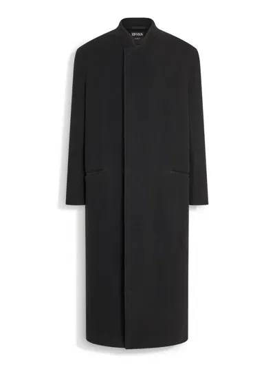 Zegna Manteau En Trofeo Cashmere Noir