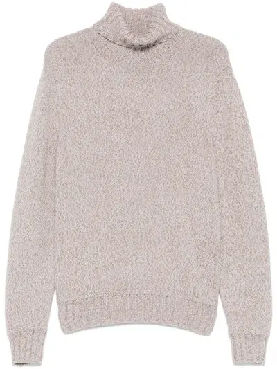 Zegna Marl-knit Sweater In Medium Beige Patterned