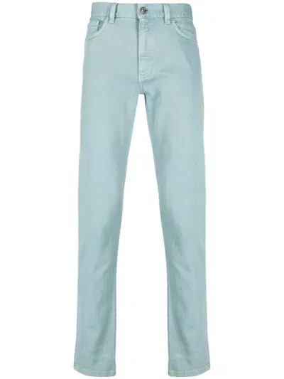 Zegna Mid-rise Straight-leg Trousers In Blue