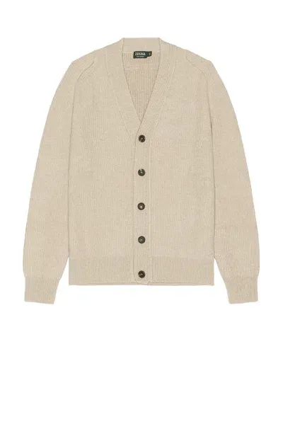 Zegna Oasi Cardigan In Light Taupe