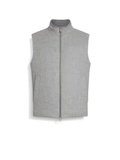 Zegna Oasi Cashmere Elements Vest In Grey Mélange