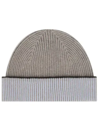 Zegna Ribbed-knit Beanie In Grey