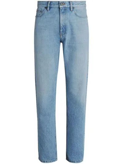 Zegna Roccia Bleached Jeans In Blue