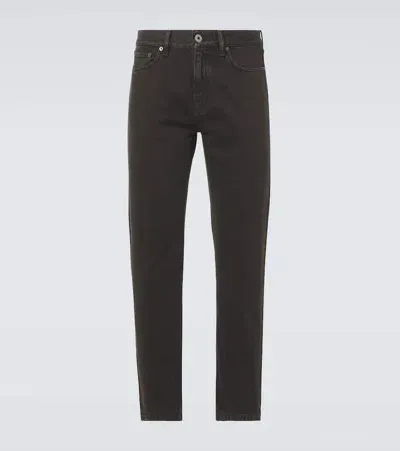 Zegna Roccia Straight Jeans In Brown