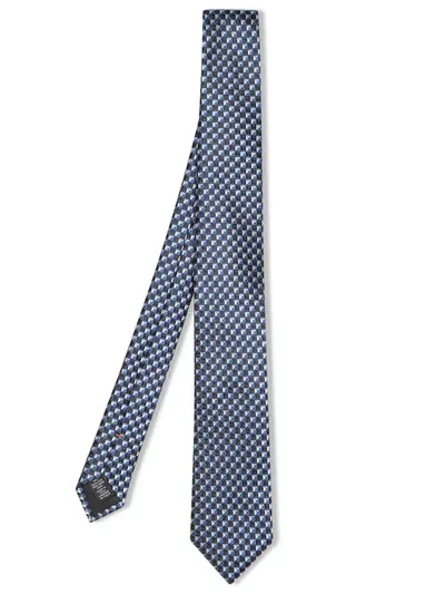 Zegna Optical Blue Silk Tie