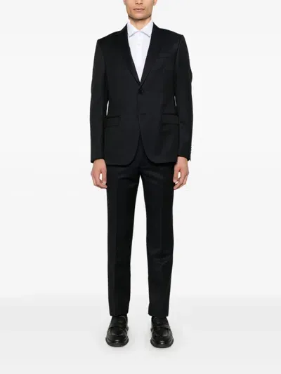 Zegna Single-breasted Cashmere Suit In Black