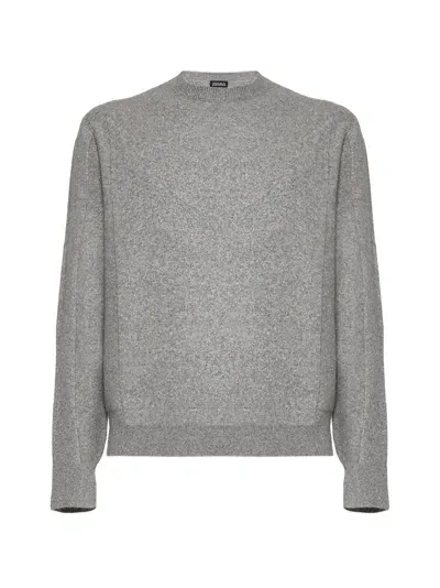 Zegna Sweater In Mid Grey