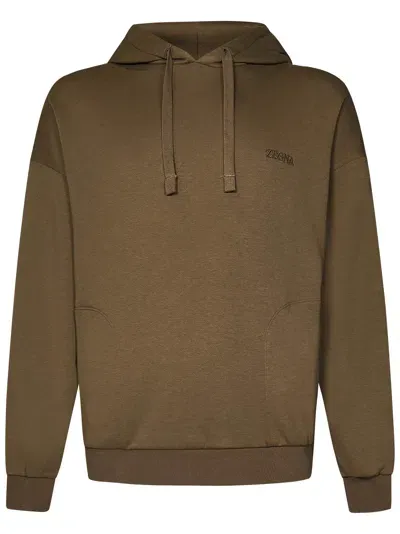 Zegna Sweatshirt In Brown