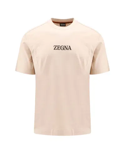 Zegna T-shirt In Cream