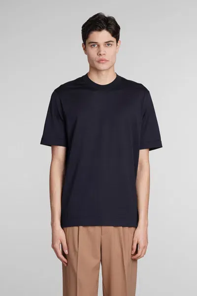 Zegna T-shirt In Blue Wool