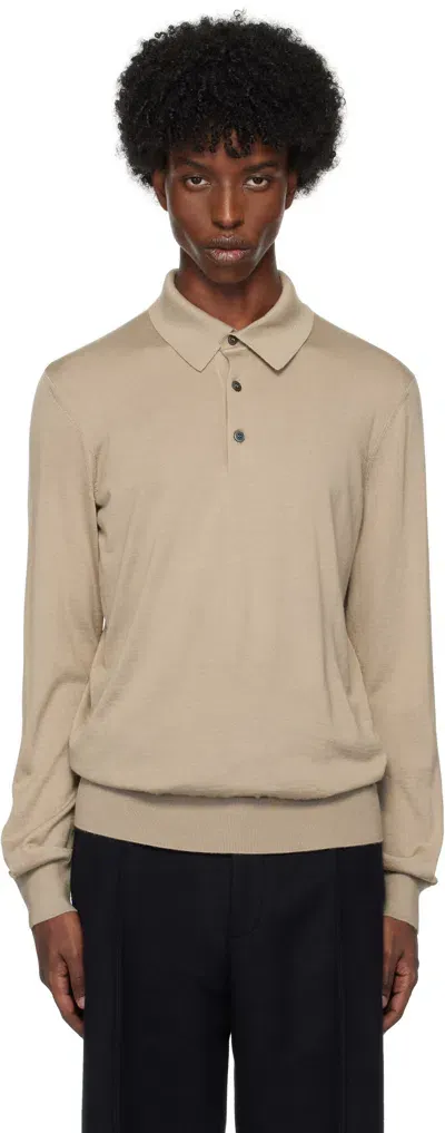 Zegna Taupe Casheta Polo In N92 Light Taupe