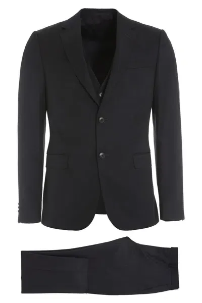 Zegna Three-pieces Wool Suit In Blue